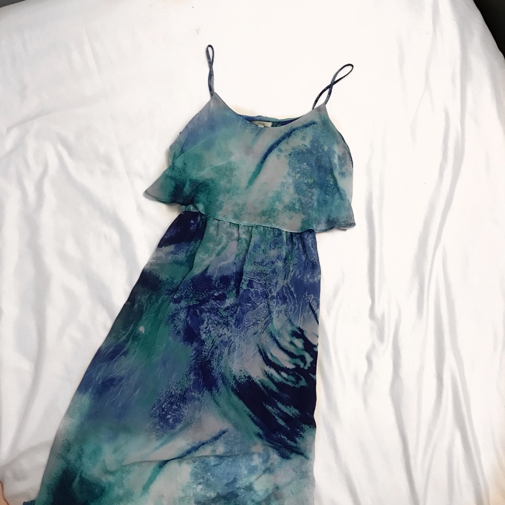 Blue patterned maxi dress, small
